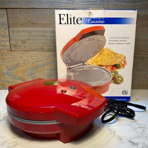 Pizzelle Maker Tortilla Warmer by Elite Cuisine Color Red